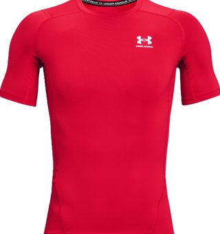 Under Armour HeatGear camiseta de compresión para hombre, rojo/blanco