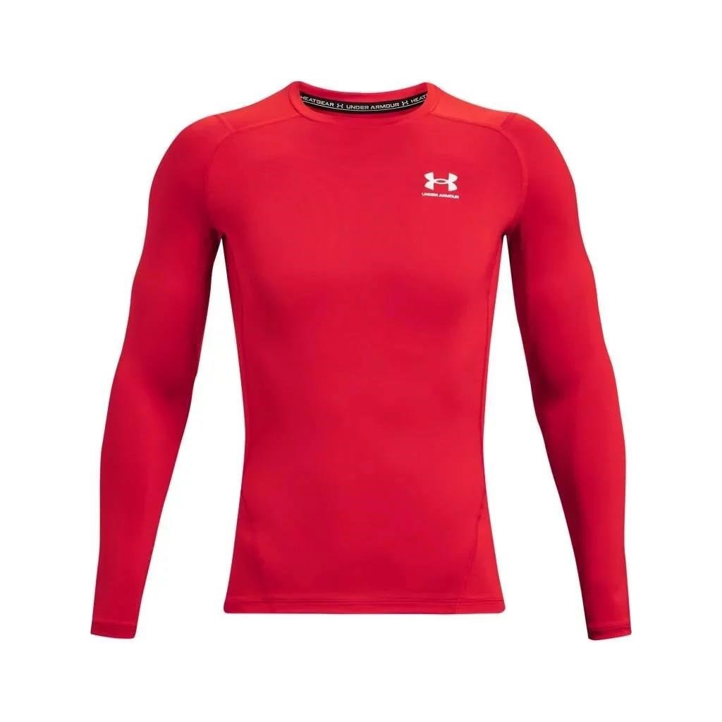 Under Armour HeatGear camiseta de compresión de manga larga para hombre, roja