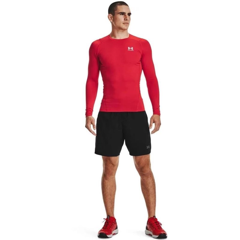Under Armour HeatGear camiseta de compresión de manga larga para hombre, roja