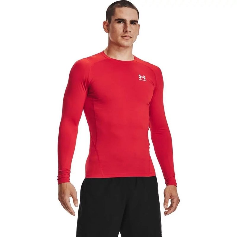 Under Armour HeatGear camiseta de compresión de manga larga para hombre, roja
