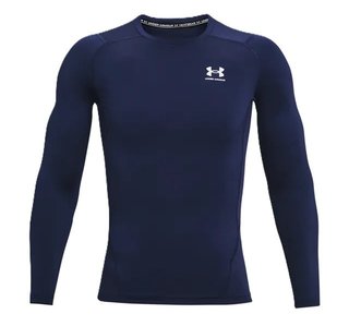 Under Armour HeatGear camiseta de compresión de manga larga para hombre, azul marino medianoche