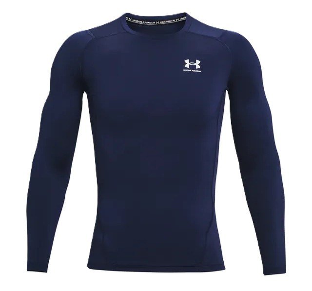 Under Armour HeatGear camiseta de compresión de manga larga para hombre, azul marino medianoche