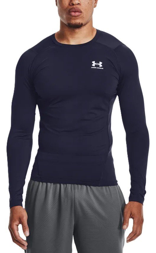 Under Armour HeatGear camiseta de compresión de manga larga para hombre, azul marino medianoche
