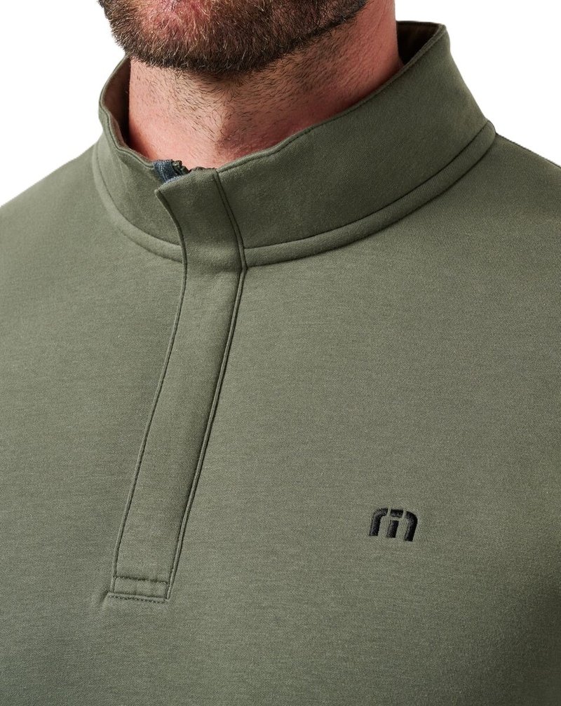Travis Mathew Cloud Quarter Zip 2.0 sudadera de hombre, dark olive