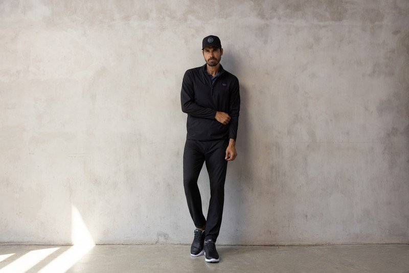 Travis Mathew Wanderlust Quarter Zip chaqueta de hombre, negra