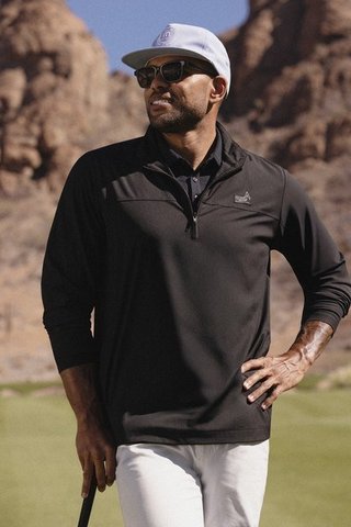 Travis Mathew Wanderlust Quarter Zip chaqueta de hombre, negra