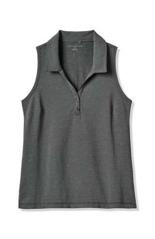 Travis Mathew Featherweight Active 2.0 Sleeveless polo de mujer, heather black