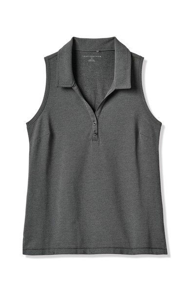 Travis Mathew Featherweight Active 2.0 Sleeveless polo de mujer, heather black