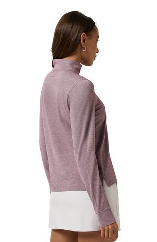 Travis Mathew Featherweightt Active Zip manga larga polo de mujer, heather damson