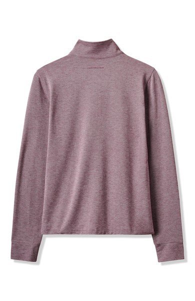 Travis Mathew Featherweightt Active Zip manga larga polo de mujer, heather damson