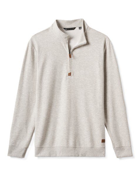 Travis Mathew Cloud suéter 1/4 zip para hombre, heather grey