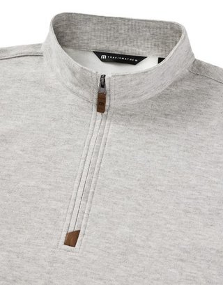 Travis Mathew Cloud suéter 1/4 zip para hombre, heather grey