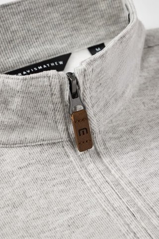Travis Mathew Cloud suéter 1/4 zip para hombre, heather grey