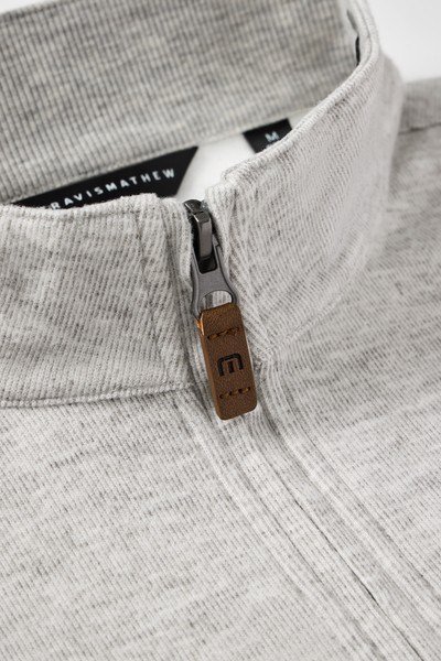 Travis Mathew Cloud suéter 1/4 zip para hombre, heather grey