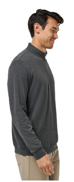 Travis Mathew Cloud suéter 1/4 zip para hombre, heather black