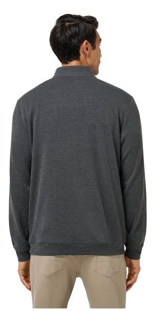 Travis Mathew Cloud suéter 1/4 zip para hombre, heather black