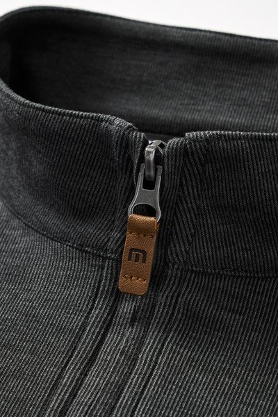 Travis Mathew Cloud suéter 1/4 zip para hombre, heather black