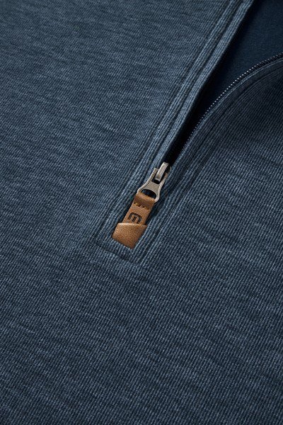 Travis Mathew Cloud suéter 1/4 zip para hombre, heather navy