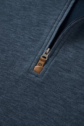Travis Mathew Cloud suéter 1/4 zip para hombre, heather navy