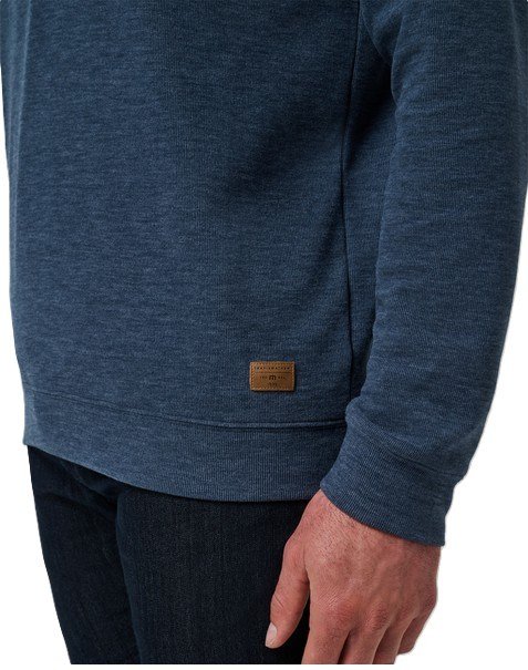 Travis Mathew Cloud suéter 1/4 zip para hombre, heather navy