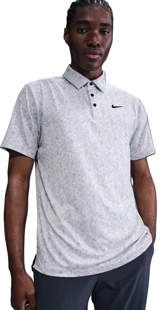 Nike Dri-FIT Tour Print polo de hombre, photon dust/black