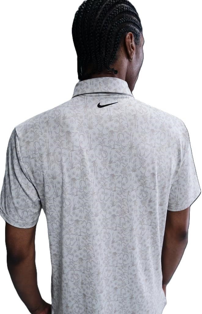 Nike Dri-FIT Tour Print polo de hombre, photon dust/black