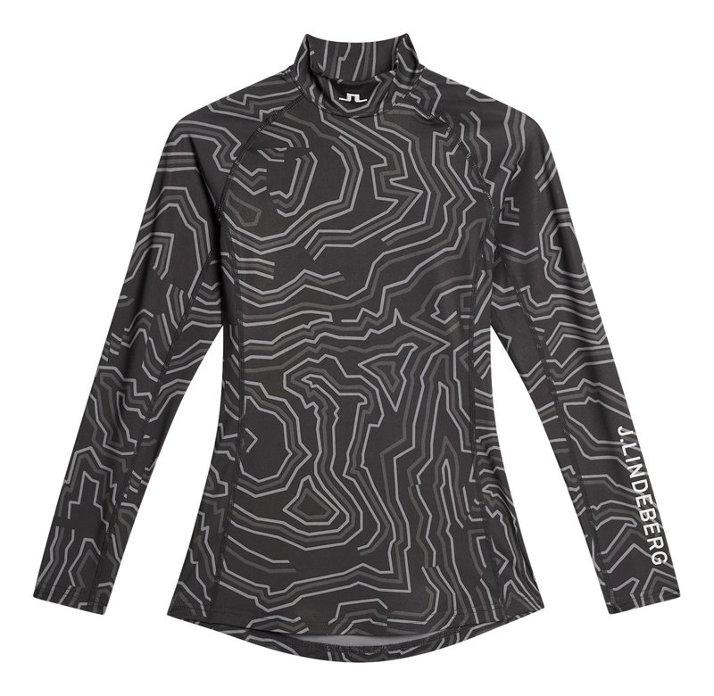 J.Lindeberg Ella Print Compression camiseta de mujer, asphalt