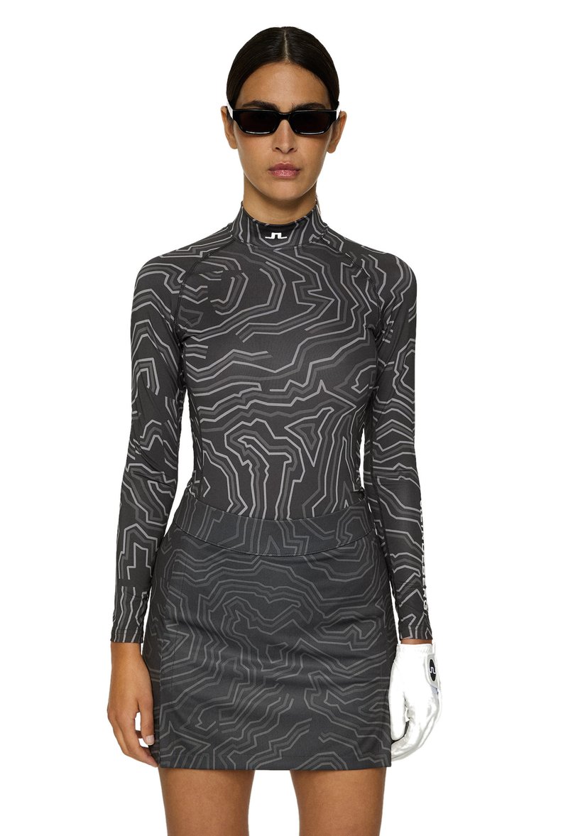 J.Lindeberg Ella Print Compression camiseta de mujer, asphalt