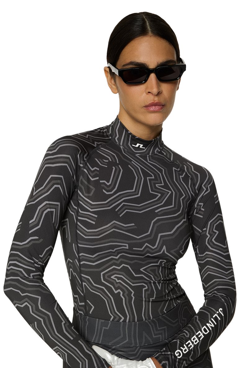 J.Lindeberg Ella Print Compression camiseta de mujer, asphalt