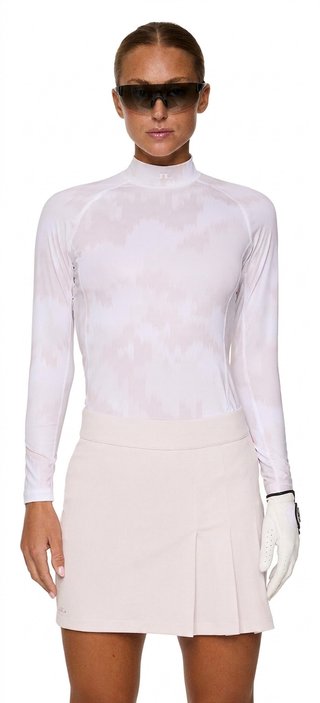 J.Lindeberg Ella Print Compression camiseta de mujer, warp gray lilac