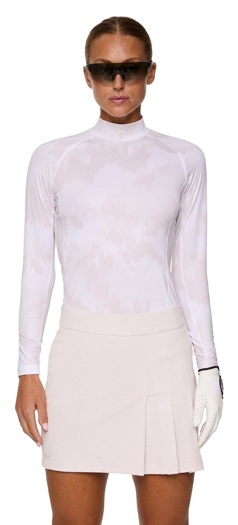 J.Lindeberg Ella Print Compression camiseta de mujer, warp gray lilac