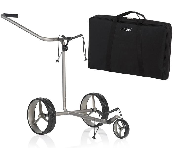 JuCad Edition S carrito manual de 3 ruedas, aleación de aluminio + bolsa de transporte JTT, plateado