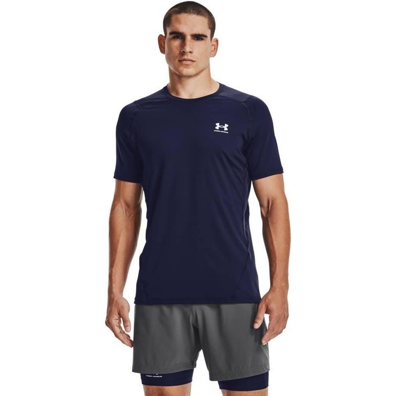 Under Armour HG Fitted SS camiseta de hombre, midnight navy