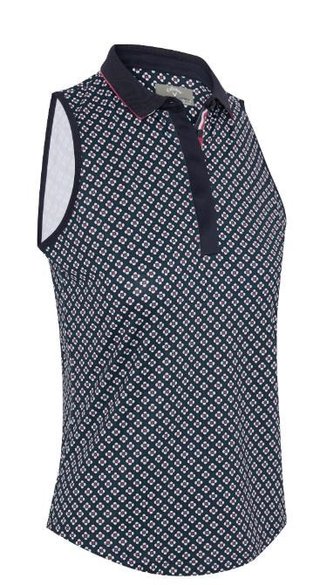 Callaway Mini Geo Floral Sleeveless camiseta de mujer sin mangas, peacoat