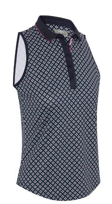 Callaway Mini Geo Floral Sleeveless camiseta de mujer sin mangas, peacoat