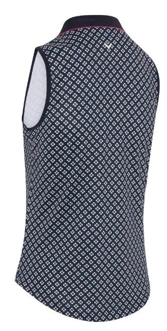 Callaway Mini Geo Floral Sleeveless camiseta de mujer sin mangas, peacoat