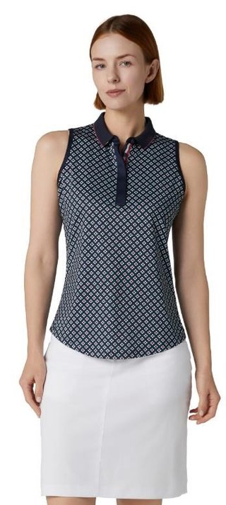 Callaway Mini Geo Floral Sleeveless camiseta de mujer sin mangas, peacoat