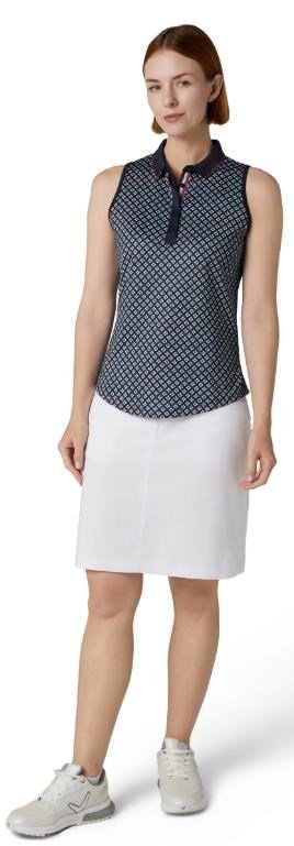 Callaway Mini Geo Floral Sleeveless camiseta de mujer sin mangas, peacoat