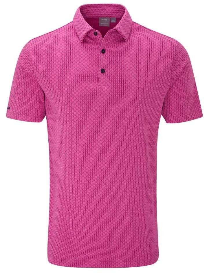 PING Hershel polo de hombre, ultra pink multi