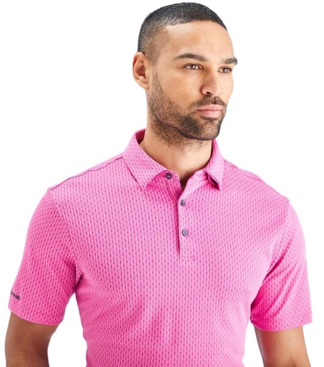 PING Hershel polo de hombre, ultra pink multi