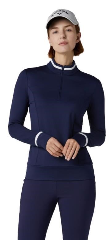 Callaway Thermal Long Sleeve Colourblock camiseta de manga larga para mujer, peacoat
