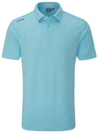 PING Geo Camo polo de hombre, crystal blue