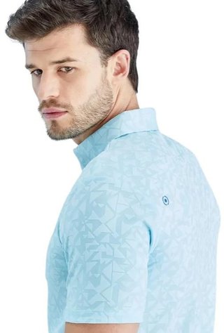 PING Geo Camo polo de hombre, crystal blue