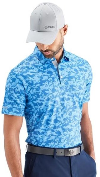 PING Julian polo de hombre, tidal blue multi