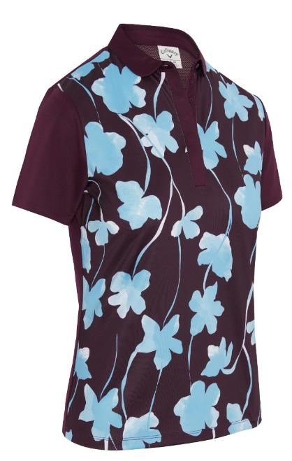 Callaway Stemmed Floral polo de mujer, potent purple
