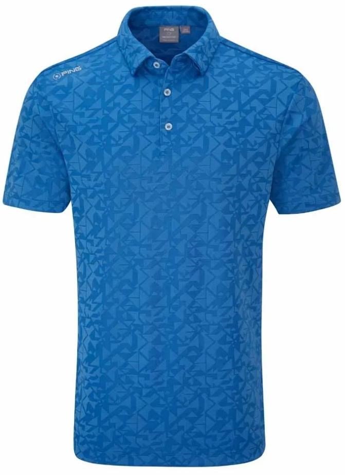 PING Geo Camo polo de hombre, tidal blue