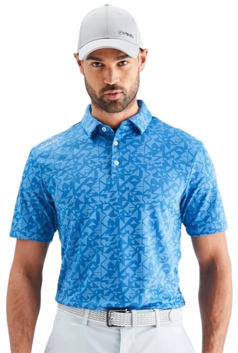 PING Geo Camo polo de hombre, tidal blue