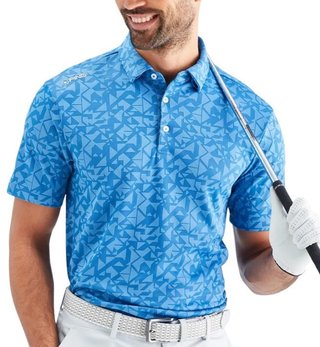 PING Geo Camo polo de hombre, tidal blue