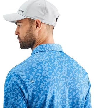 PING Geo Camo polo de hombre, tidal blue