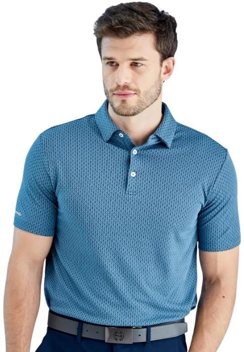 PING Hershel polo de hombre, blue fusion multi